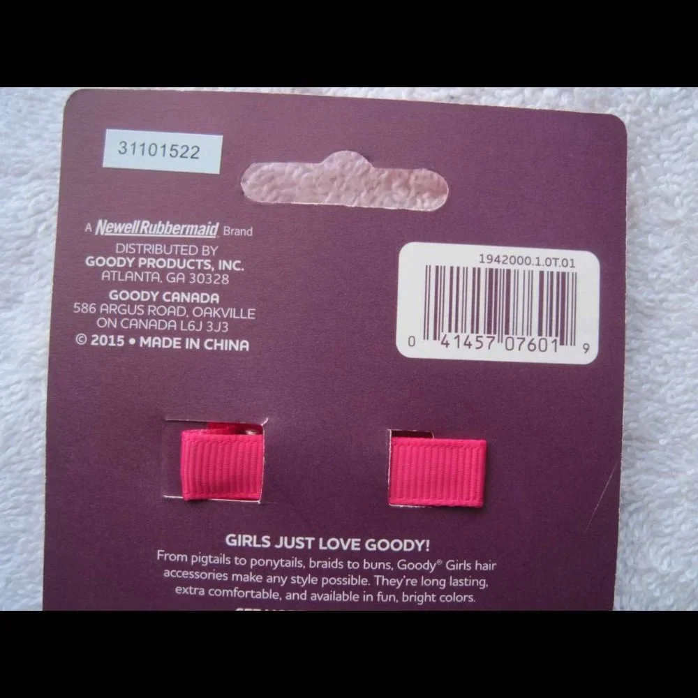 4 Goody Silk Flower & Bow Salon Clips Gem Diamond Center Fabric Covers Hair Clip